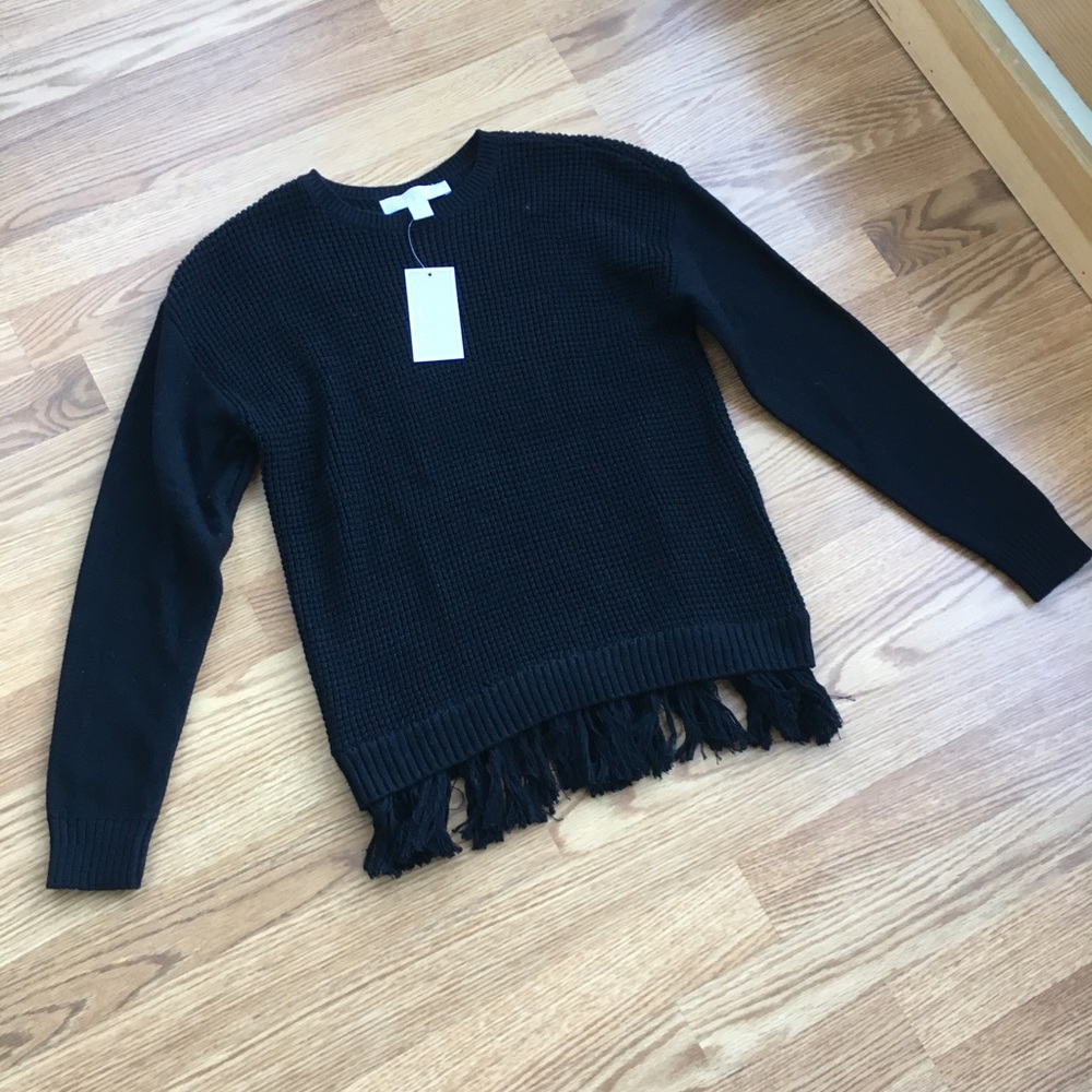 Michael Kors Black Fringe Sweater
